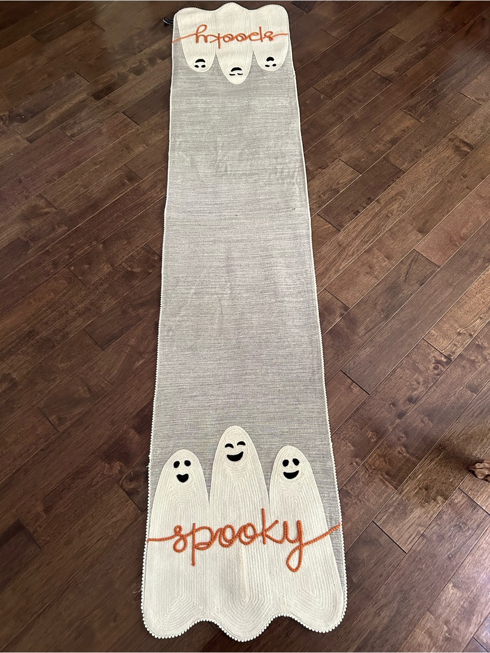 Max Studio Cream and Orange 'Spooky' Ghost Table Runner
